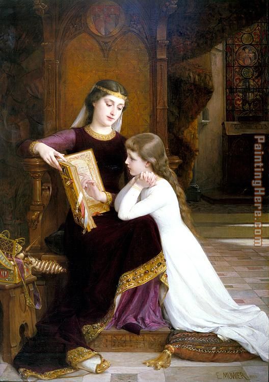 Autrefois painting - Emile Munier Autrefois art painting